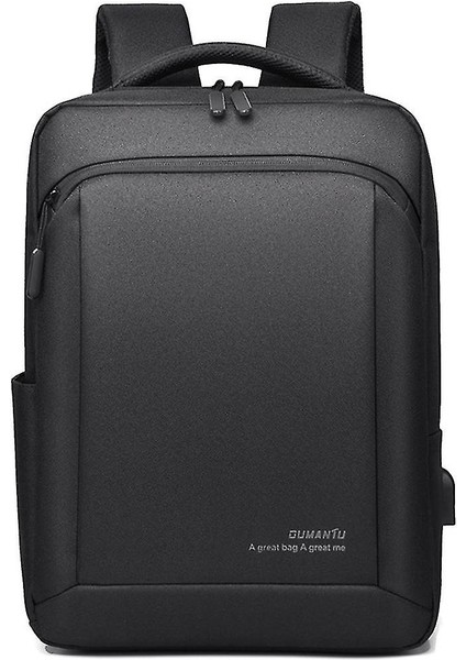 Erkek Oxford Sırt Çantası USB Şarjlı Laptop Çantası Su Geçirmez Günlük Moda Seyahat Çantası (Yurt Dışından)