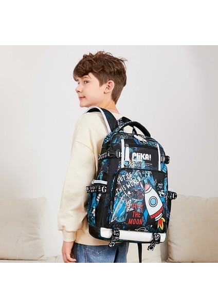 Su Geçirmez Oxford Uzay Roketi Büyük Kapasiteli Genç Erkek Sırt Çantası (Yurt Dışından)