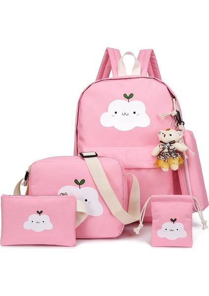 Çocuk Sırt Çantası Büyük Kapasiteli Çok Fonksiyonlu Okul Çantası Dört Parça Set Saklama Çantası (Yurt Dışından)