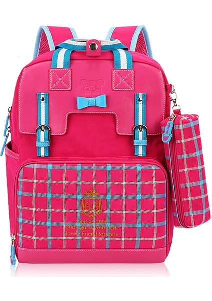 Kafes Okul Çocuğu Sırt Çantası Kız Su Geçirmez Okul Çantası Çok Katmanlı (Yurt Dışından)