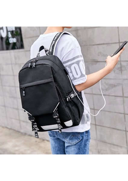 Erkek Laptop USB Için Lise Sırt Çantası Su Geçirmez Oxford (Yurt Dışından) fiyatları