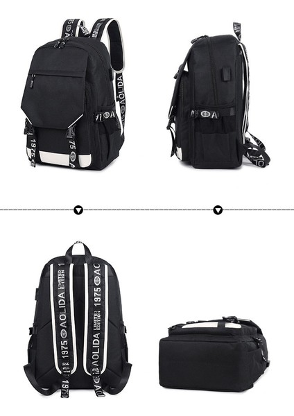 Erkek Laptop USB Için Lise Sırt Çantası Su Geçirmez Oxford (Yurt Dışından) modelleri