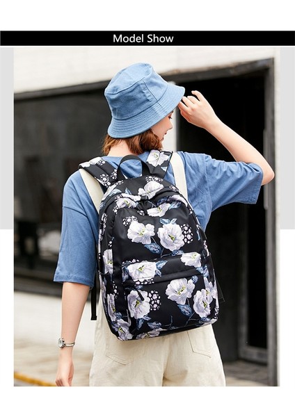 Çocuk Kırık Çiçek Sırt Çantası Kız USB Şarj Edilebilir Naylon Su Geçirmez (Yurt Dışından) modelleri