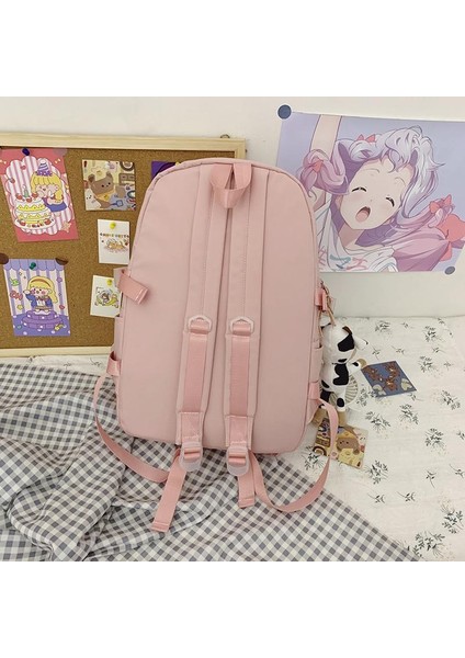 Su Geçirmez Naylon Kadın Sırt Çantası Büyük Kapasiteli Dizüstü Okul Çantası Kawaii Kadın Seyahat Çantası (Yurt Dışından) fiyatları