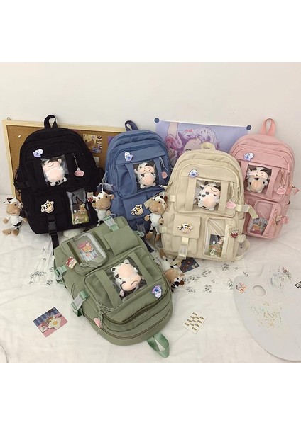 Su Geçirmez Naylon Kadın Sırt Çantası Büyük Kapasiteli Dizüstü Okul Çantası Kawaii Kadın Seyahat Çantası (Yurt Dışından) modelleri