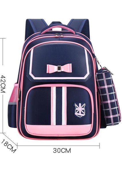 Kızlar Pu Okul Çantası Ortopedik Ilmek Sırt Çantası Suya Dayanıklı Birincil Çanta (Yurt Dışından)