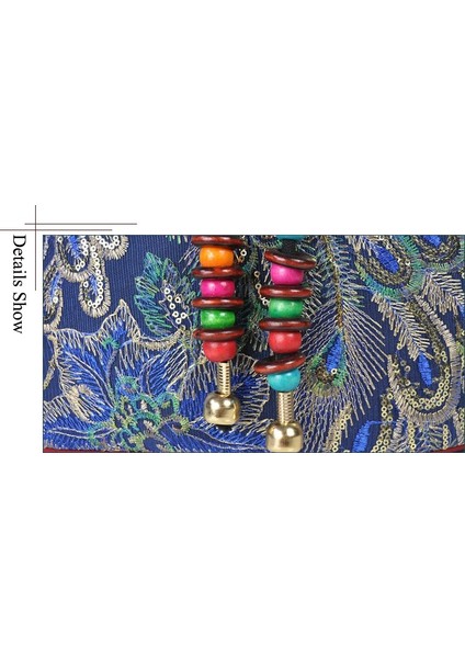 Tavuskuşu Işlemeli Sırt Çantası Ipli Kanvas El Yapımı Boncuklu Omuz Çantası (Yurt Dışından) indirimleri