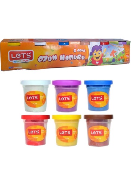 Oyun Hamuru 6 Lı Ana Renkler 690 gr Lets Oyun Hamur Seti 6 Renk 115GRX6 1 Paket