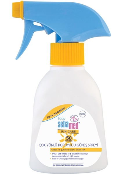 Baby Sun Care Suya Dayanıklı Spf 50+ Çok Yönlü Koruyucu Bebek Güneş Spreyi 200 ml