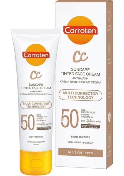 cc SPF50 Yüksek Koruyucu Renkli Yüz Güneş Kremi 50 ml