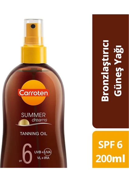 Summer Dreams Tanning Spf6 Düşük Koruyucu Bronzlaştırıcı Güneş Yağı Sprey 200 ml