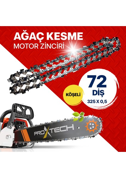 Profesyonel Yüksek Keskınlık,325/0,5-72 (36) Köşeli Motorlu Testere Zinciri 36 Diş