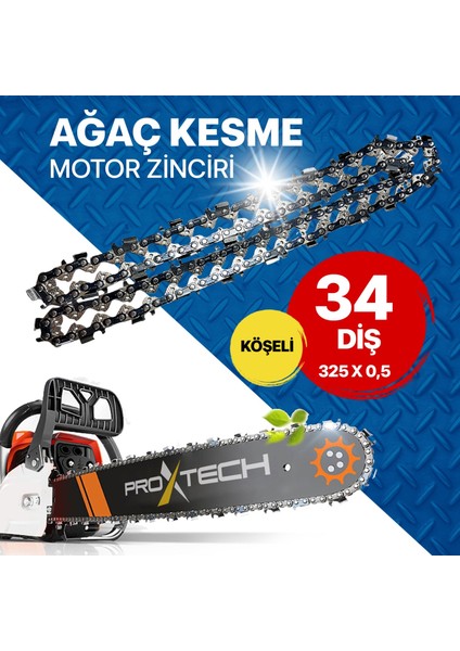 Profesyonel Yüksek Keskınlık,325/0,5-68 (34) Köşeli Motorlu Testere Zinciri 34 Diş