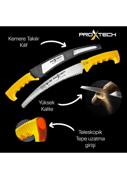 Budama Testeresi Sap Takmalı Kılıflı Yüksek Tepe Budama Testeresi 330 mm