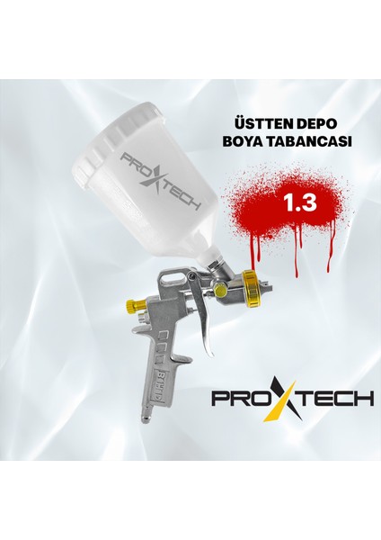 Üstten Depolu Profesyonel 1.3 mm 600 Cc Boya Sprey Tabancası