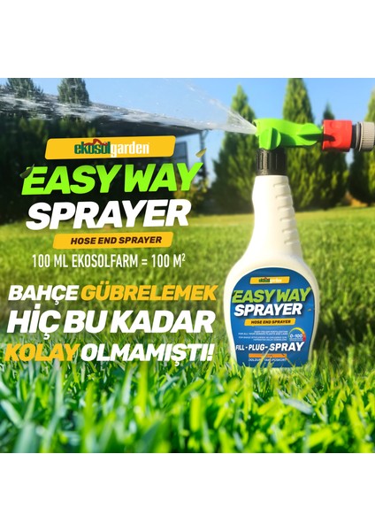 Easy Way EWS Hortum Ucu Sprayer, Çim ve Tüm Bahçe Bitkileri İçin Hortum Ucu Sıvı Gübreleme