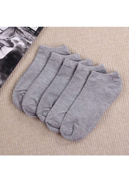 Unisex Gri Yazlık Patik Çorap 5 'li