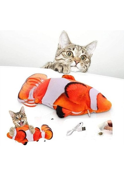 Elektronik Pet Kedi Oyuncak Peluş Elektrikli Wagging Balık Simülasyon Oyuncak Balık Için Balık USB Şarj Köpek Kedi Çiğneme Oynama Isırma Kedi Buzlama Kedi Oyuncakları (Yurt Dışından)
