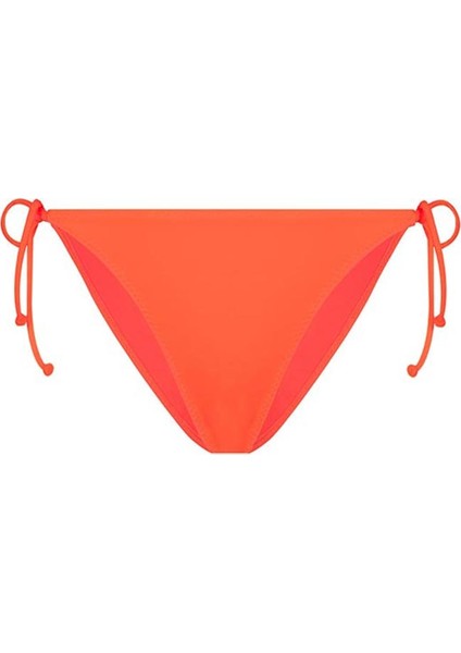 Turuncu Belden Bağcıklı Üçgen Bikini Takımı