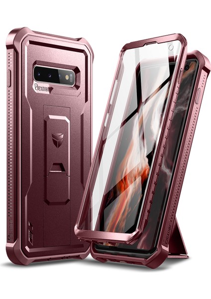 DEXNOR-001C1 Braket Samsung Galaxy S10 Koruyucu Kılıf (Ön Filmli) Ön Kılıf Pc Sayfası + Alt Kılıf Tpu (Yurt Dışından)