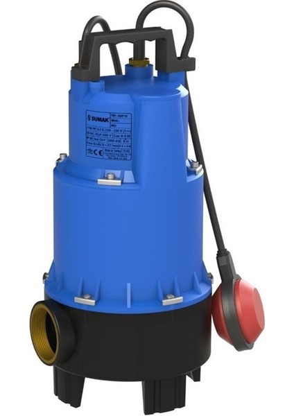 SDF18 1.35 kw 1.8 HP 2900 D/D 220/230 volt Monofaze Foseptik Dalgıç Pompası (10 m Kablo+Flatörlü)