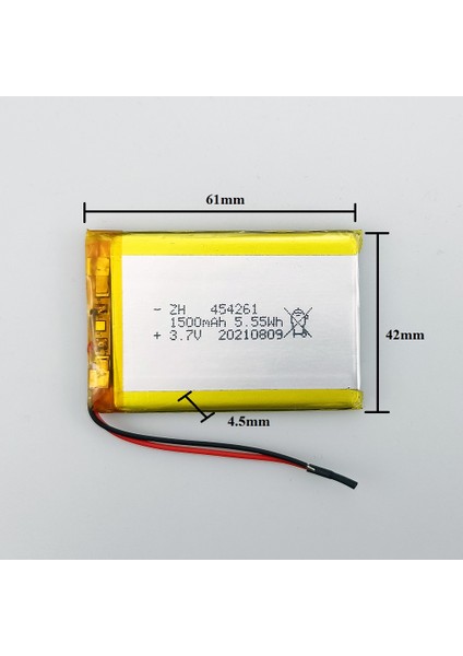 454261 3.7V 1500MAH Şarj Edilebilir Lityum Polimer Pil