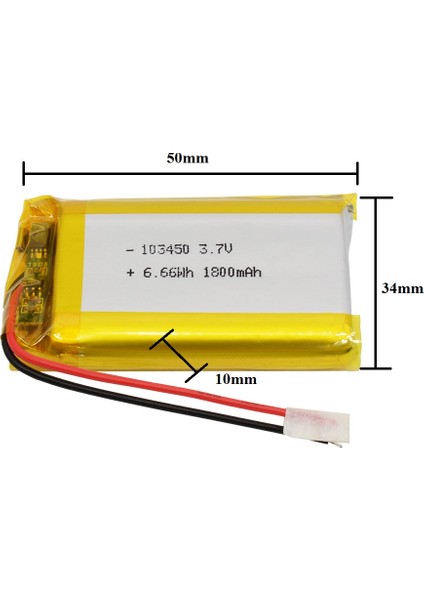 103450 3.7V 1800MAH Lityum Polimer Pil (Drone için uygun değildir)