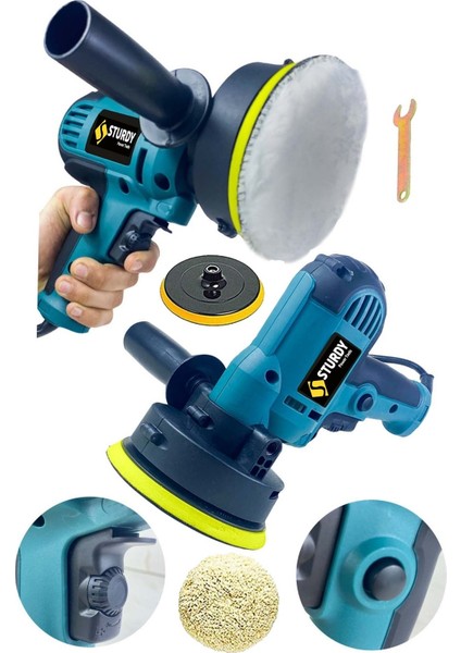 Power Tools 3000 W 6 Kademe Exprees Serıes Devir Ayarlı Koltuk Yıkama Polisaj Makinesi