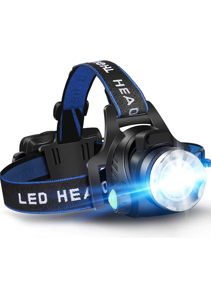 Powerful LED Headlamp USB Dc Charging Headlight Waterproof Head Lamp Use 18650 Battery Zoomable Head Light For Camping (Yurt Dışından)