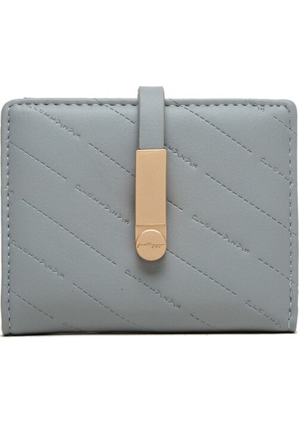 Yeni Bayanlar Kısa Cüzdan Pu Yumuşak Yüz Debriyaj Damalı Katlanır Toka Kız Sevimli Sikke Çanta (Yurt Dışından)