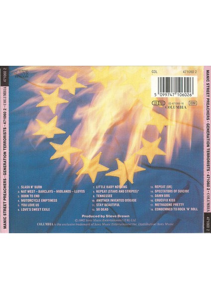 Manic Street Preachers – Generation Terrorists CD