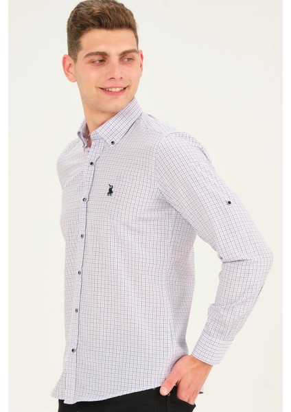 G775 Dewberry Erkek Gömlek-Lacivert-Lila fırsatları