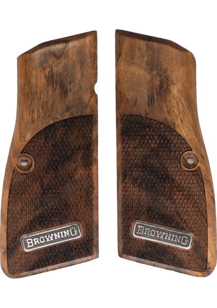 Brownig Hp Beyaz Metal Arma Browning Baklava Ceviz Ahşap Tabanca Kabzesi