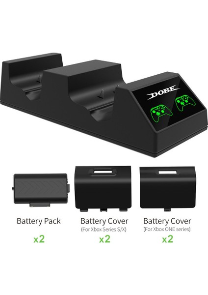 DNR Bilişim Xbox Göstergeli Ikili Şarj Istasyonu Controller Dual Charging Dock For X-One X-Series S/x  2 x 800MAH Batarya