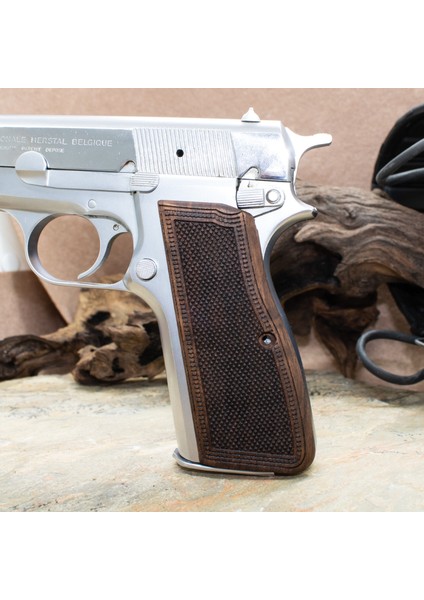 Brownıng Hp Nokta Motif Zincir Ceviz Ahşap Tabanca Kabzesi fiyatları