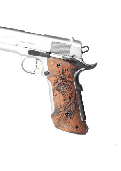 Colt 1911 Atış Kabzesi Doğal Ceviz Ağacı T1