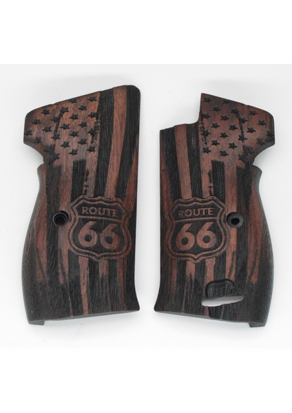 Sıg P210 Ortapedik Halkalı Ahşap Tabanca Kabzesi