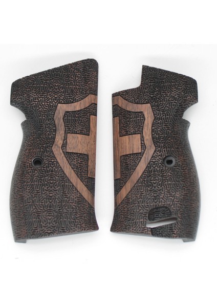 Sıg P210 Ortapedik Halkalı Yarım Haç Ceviz Ağacı Ahşap Tabanca Kabzesi