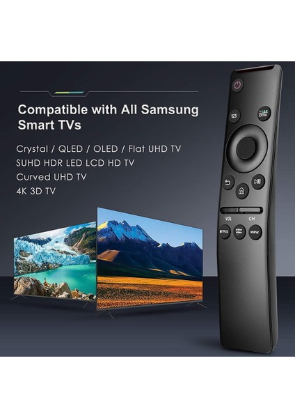 Samsung Tv Için Evrensel Uzaktan Kumanda LED QLED UHD Hdr LCD Çerçeve Hdtv 4K 8k 3D Akıllı Tv, Netflix Düğmeli, Www(Yurt Dışından)