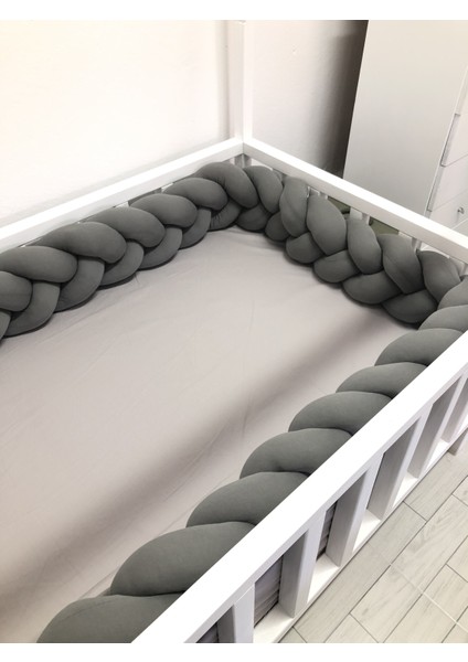 Guldesıgnstore 3 Lü Model Örgü Koruma Koyu Gri 500 cm (90 X190 Beşik Kapısız Model )