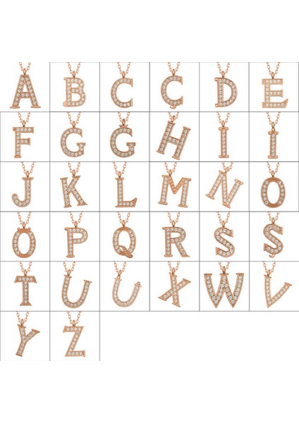 Gümüş Rose R Harfi Kadın Kolye fiyatları