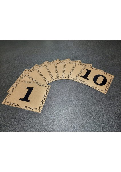 Kapı Numaraları No 1 Den 10 A 10X12 cm Yapışkanlı Metalik Altınsarı Üzeri Siyah Baskı