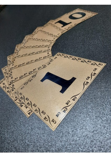 Kapı Numaraları No 1 Den 10 A 10X12 cm Yapışkanlı Metalik Altınsarı Üzeri Siyah Baskı