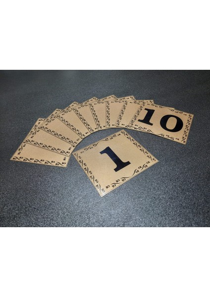 Kapı Numaraları No 1 Den 10 A 10X12 cm Yapışkanlı Metalik Altınsarı Üzeri Siyah Baskı