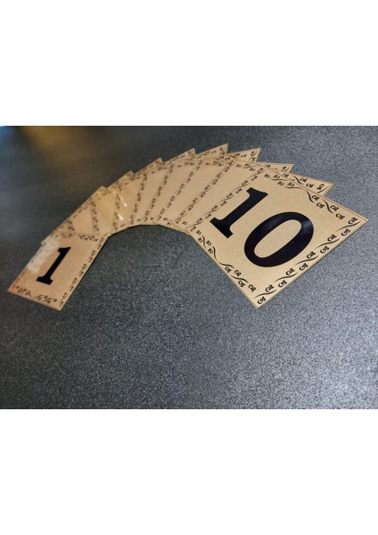 Kapı Numaraları No 1 Den 10 A 10X12 cm Yapışkanlı Metalik Altınsarı Üzeri Siyah Baskı