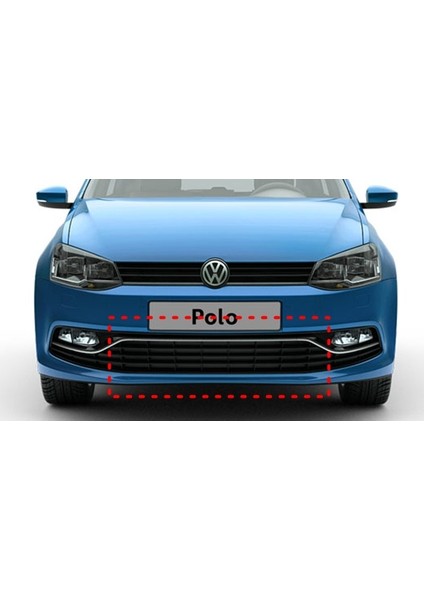 Volkswagen Polo 2014 - 2018 Tampon Orta Izgara Nikelajlı - 6C0853677