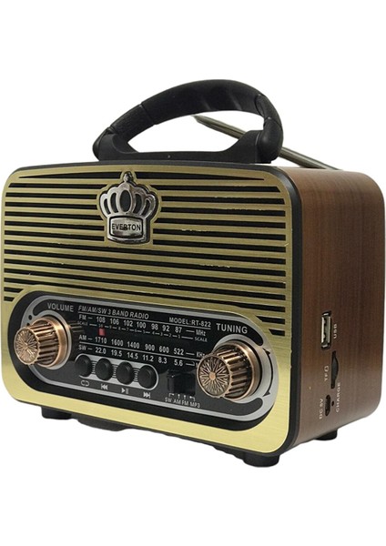 Blomster RT-822 Nostaljik Radyo Usb bt tf Müzik Çalar Everton
