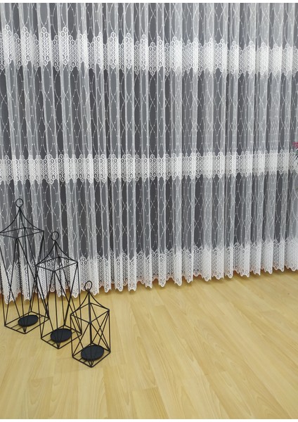 Fransız Camlara Uygun Kar Tanesi Zemin Işlemeli Ütü Istemez Dökümlü Tül Perde indirimleri