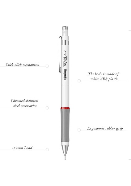 Rapid 0.7 mm Beyaz Versatil Kalem