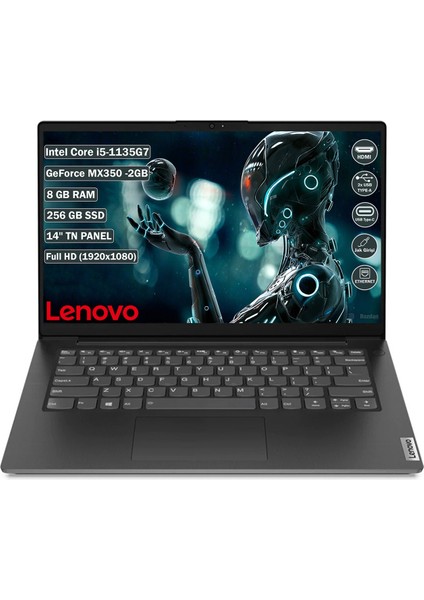 14" V14 G2 82KA00ECTX CORE i5 1135G7-8GB RAM-256GB SSD-2GB MX350-FDOS